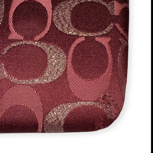 COACH Padded Tablet Signature Jacquard Case Burgundy - Picture 8 of 10